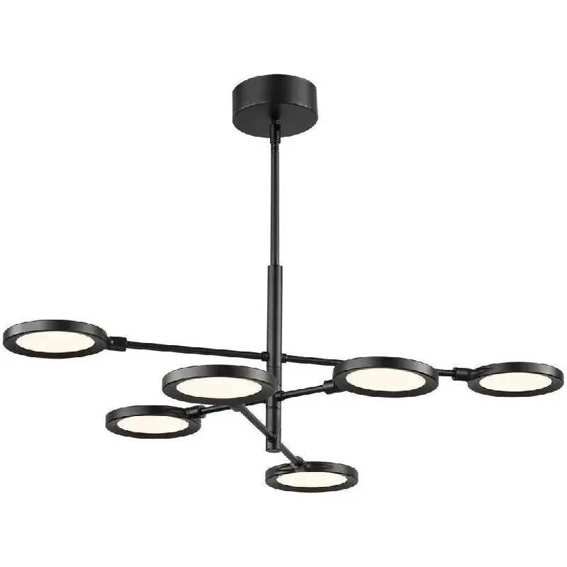 Track lighting with a brushed nickel finishSpectica 6 LED Chandelier