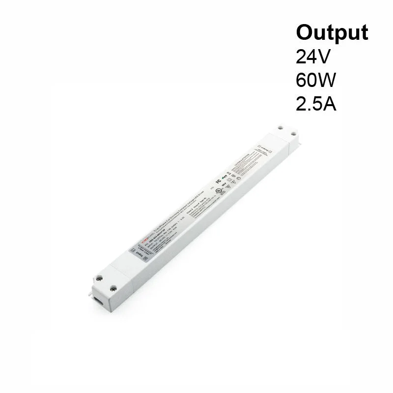 Commercial - grade track lighting for storesSuper Slim VBD-024-060VTSP Triac Dimmable Constant Voltage LED Driver, 24V 2.5A 60W Commercial - grade track lighting for storesSuper Slim VBD-024-060VTSP Triac Dimmable Constant Voltage LED Driver, 24V 2.5A 60W