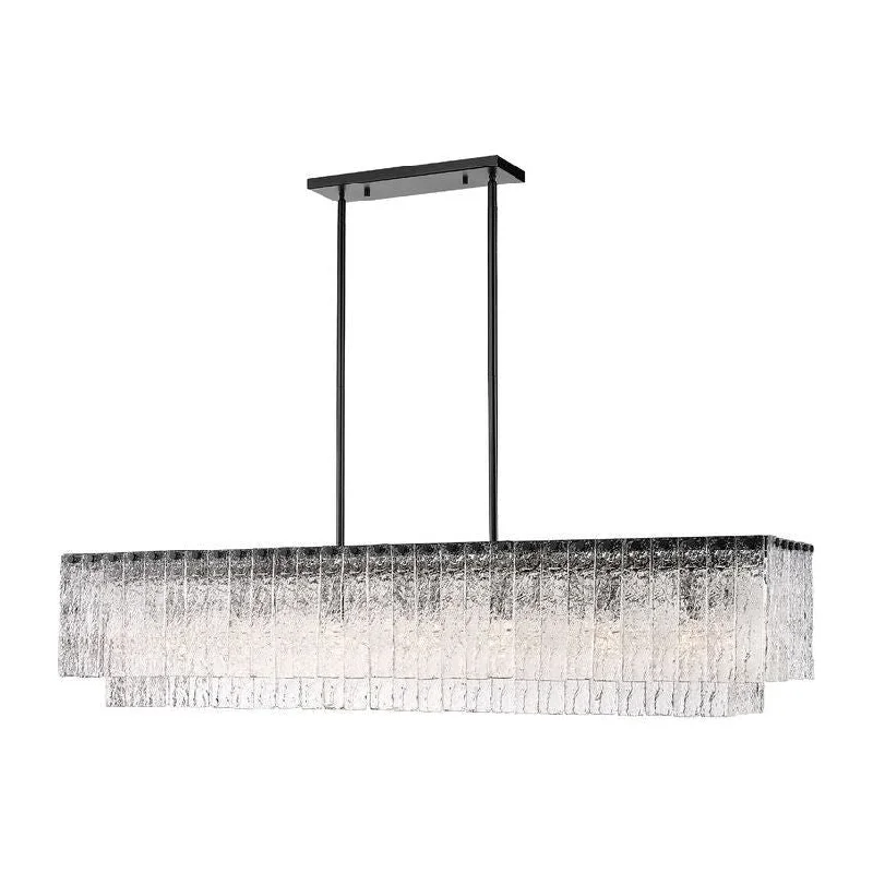Track lighting with colored glass accentsGlacier 7-Light Island