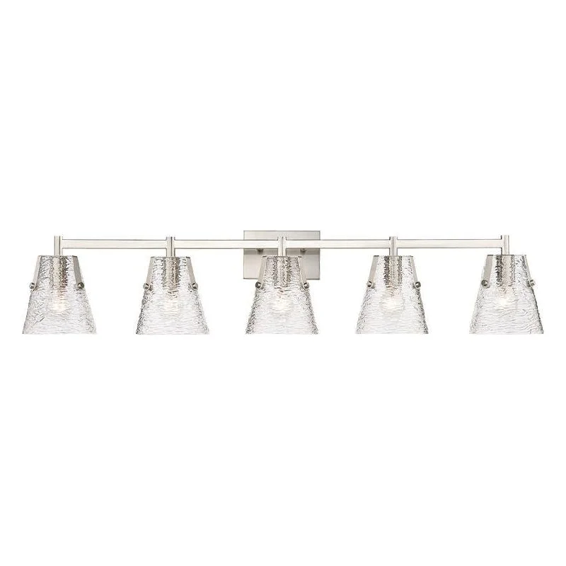 Track lighting for creating a moody atmosphereAnalia 5-Light Vanity