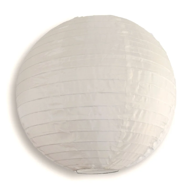 Soft white Edison light bulbs16" Beige Shimmering Nylon Lantern, Even Ribbing, Durable, Hanging Soft white Edison light bulbs16" Beige Shimmering Nylon Lantern, Even Ribbing, Durable, Hanging