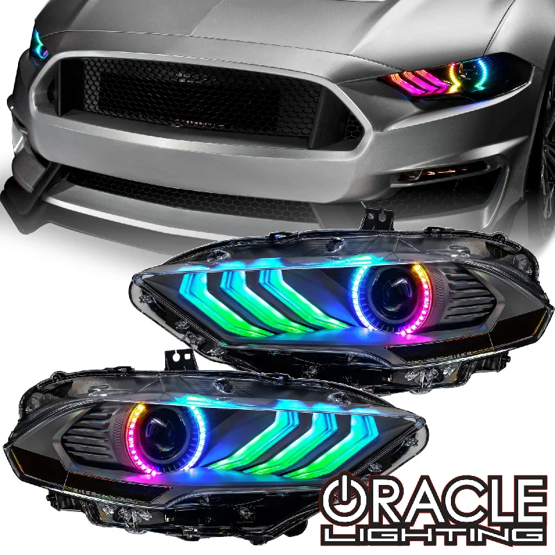 Track lighting with swivel heads for precise aimingORACLE Lighting 2018-2023 Ford Mustang "Black Series" Dynamic ColorSHIFT LED Headlights w/ Sequential Turn Signal Track lighting with swivel heads for precise aimingORACLE Lighting 2018-2023 Ford Mustang "Black Series" Dynamic ColorSHIFT LED Headlights w/ Sequential Turn Signal