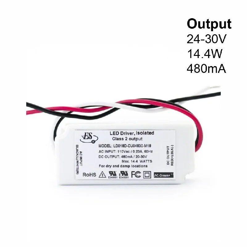 Track lighting with colored glass accentsES LD018D-CU04830-M18 Constant Current LED Driver, 480mA 24-30V 14.4W max Track lighting with colored glass accentsES LD018D-CU04830-M18 Constant Current LED Driver, 480mA 24-30V 14.4W max