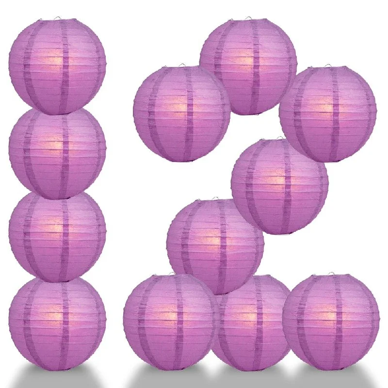 E26 Edison light bulbs with warm glowBULK PACK (12) 16" Violet / Orchid Round Paper Lantern, Even Ribbing, Chinese Hanging Wedding & Party Decoration E26 Edison light bulbs with warm glowBULK PACK (12) 16" Violet / Orchid Round Paper Lantern, Even Ribbing, Chinese Hanging Wedding & Party Decoration