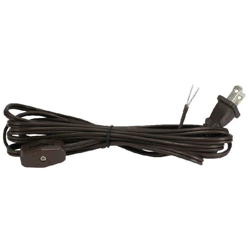 Edison light bulbs for industrial fixturesBrown Parallel Cord set with on/off line switch and Plug - 9 ft.