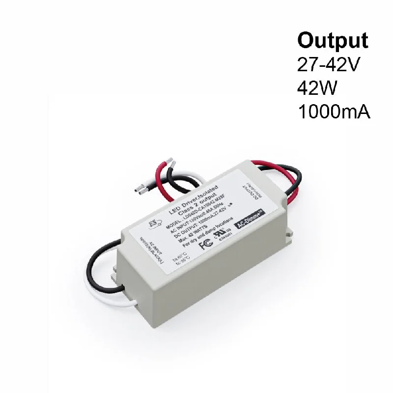 Track lighting for task lighting in workshopsES LD042D-CA10042-M28F Constant Current LED Driver, 1000mA 27-42V 42W Track lighting for task lighting in workshopsES LD042D-CA10042-M28F Constant Current LED Driver, 1000mA 27-42V 42W