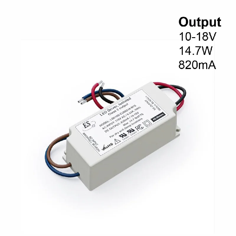 Track lighting for enhancing the architectureES LD018D-CU08218-M18 Constant Current LED Driver, 820mA 10-18V 14.7W max Track lighting for enhancing the architectureES LD018D-CU08218-M18 Constant Current LED Driver, 820mA 10-18V 14.7W max