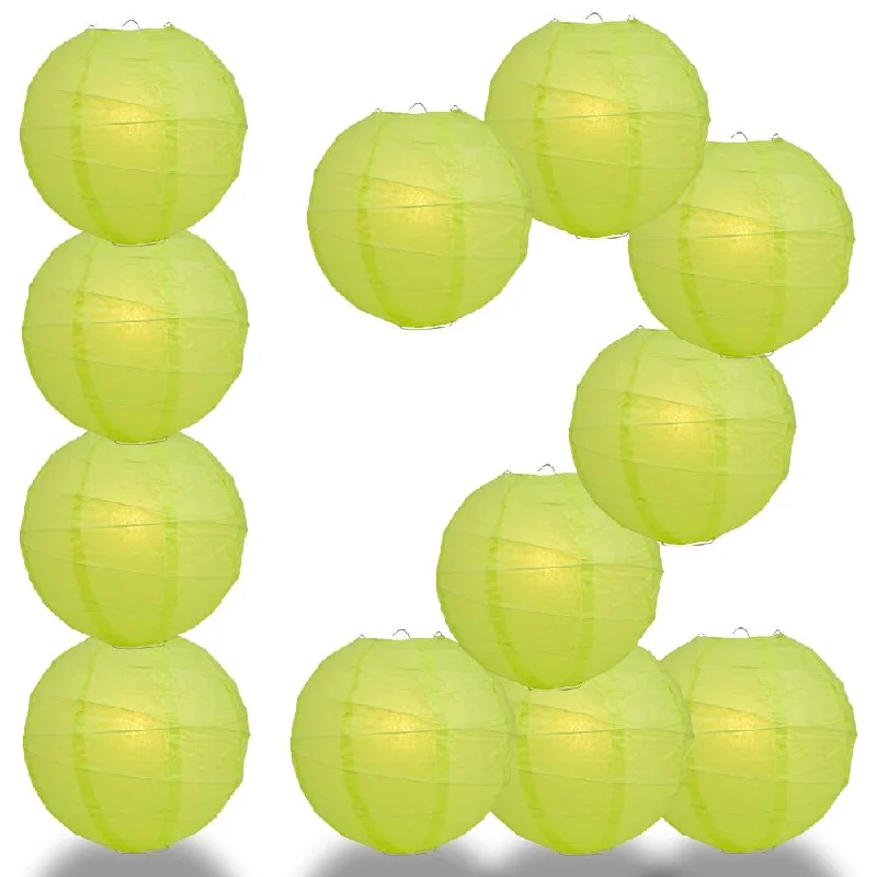 Edison light bulbs with a matte glass finishBULK PACK (12) 16" Light Lime Green Round Paper Lantern, Crisscross Ribbing, Chinese Hanging Wedding & Party Decoration Edison light bulbs with a matte glass finishBULK PACK (12) 16" Light Lime Green Round Paper Lantern, Crisscross Ribbing, Chinese Hanging Wedding & Party Decoration