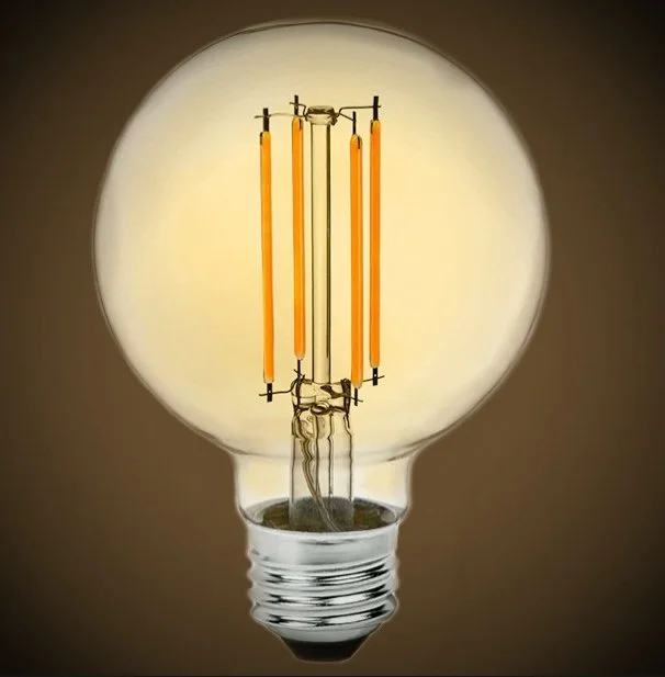 Mercury glass Edison light bulbsLED Filament Edison Light Bulb - G30 Globe - 5 Watt - Amber - 2200K Mercury glass Edison light bulbsLED Filament Edison Light Bulb - G30 Globe - 5 Watt - Amber - 2200K