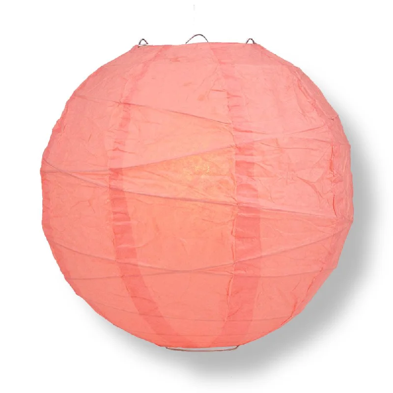 Replaceable filament Edison light bulbs8" Roseate / Pink Coral Round Paper Lantern, Crisscross Ribbing, Chinese Hanging Wedding & Party Decoration Replaceable filament Edison light bulbs8" Roseate / Pink Coral Round Paper Lantern, Crisscross Ribbing, Chinese Hanging Wedding & Party Decoration