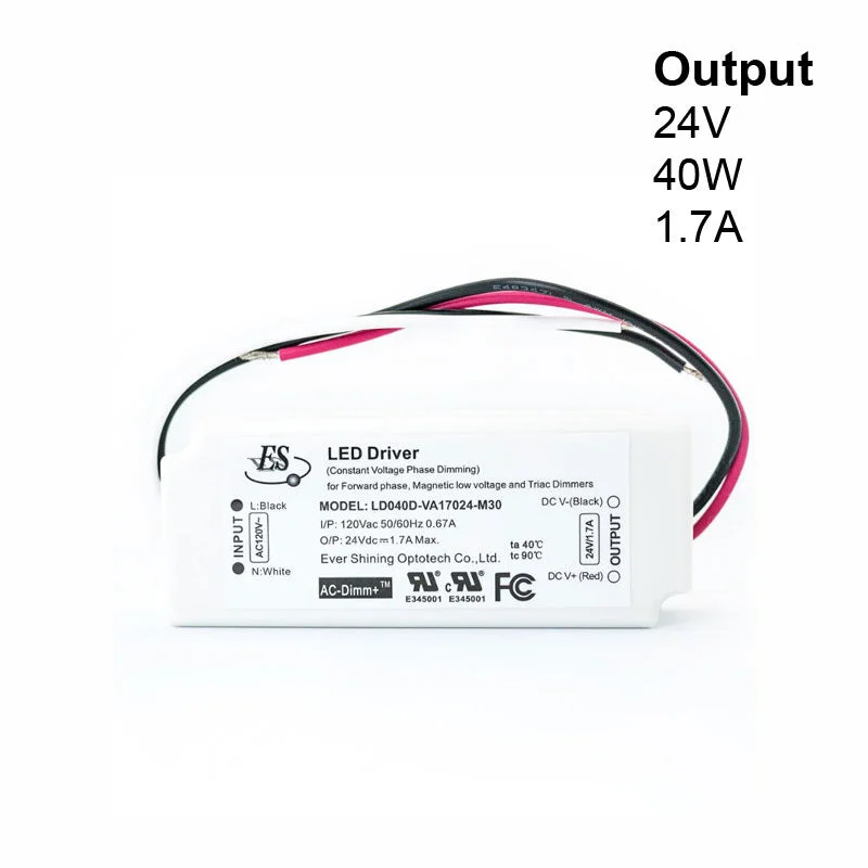 Track lighting with colored glass accentsES LD040D-VA17024-M30 Triac Dimmable Constant Voltage LED Driver, 24V 1.7A 40W Track lighting with colored glass accentsES LD040D-VA17024-M30 Triac Dimmable Constant Voltage LED Driver, 24V 1.7A 40W