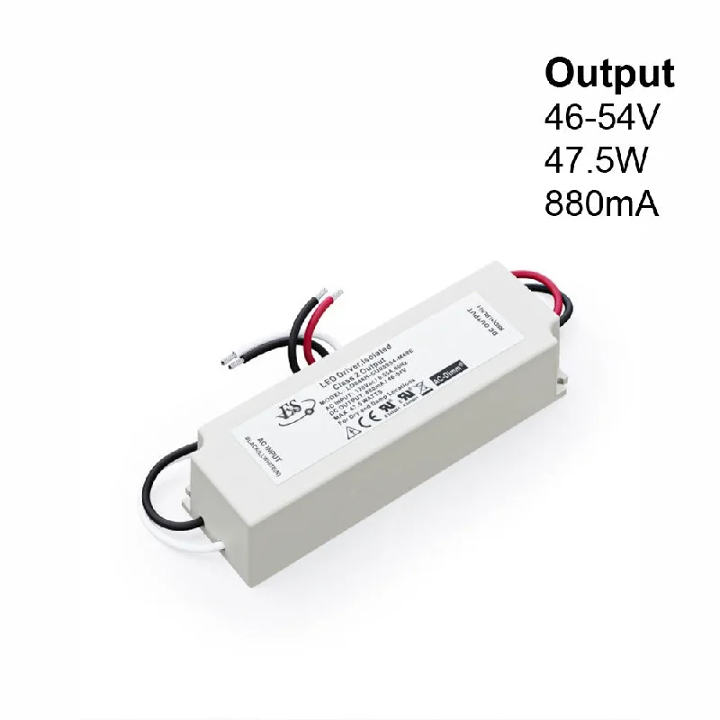 Low - voltage track lighting for safetyES LD048H-CU08854-M48E Constant Current LED Driver, 880mA 46-54V 47.5W max Low - voltage track lighting for safetyES LD048H-CU08854-M48E Constant Current LED Driver, 880mA 46-54V 47.5W max
