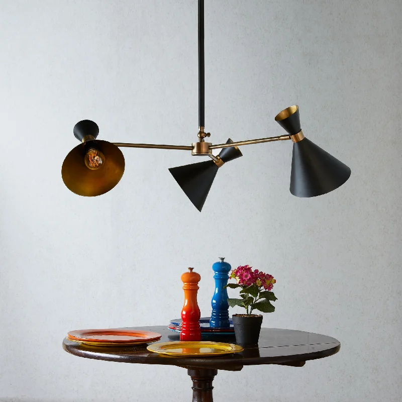 Chandeliers with Venetian Glass for a Luxurious LookBow Tie 3 arm chandelier in black