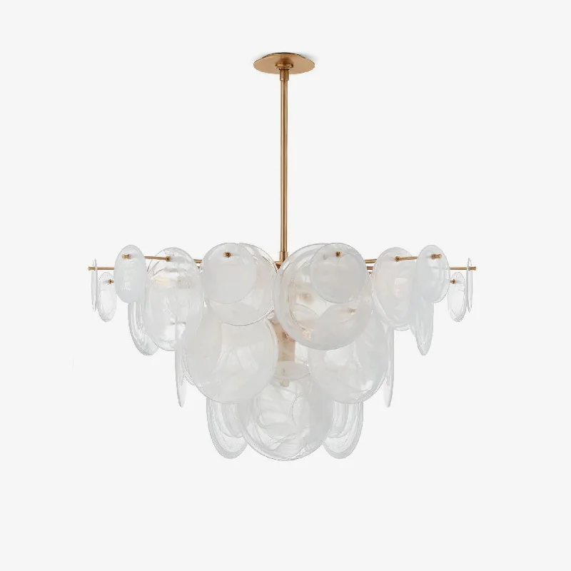 Small Chandeliers for Compact RoomsBrass Discs Cascading Chandelier