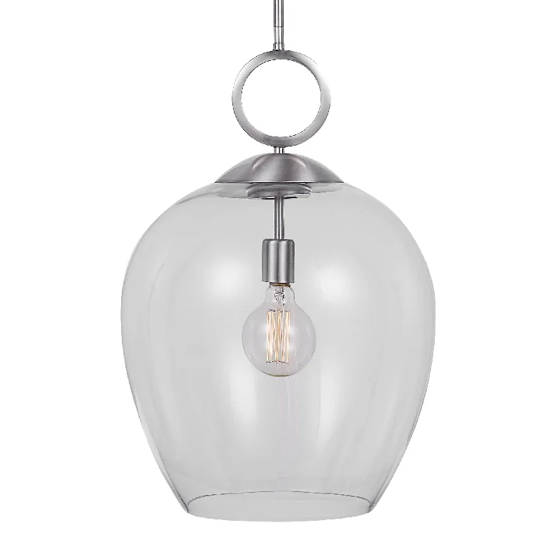 Chandeliers with Metal Frames in Silver FinishCalix Nickel, 1 Lt. Pendant