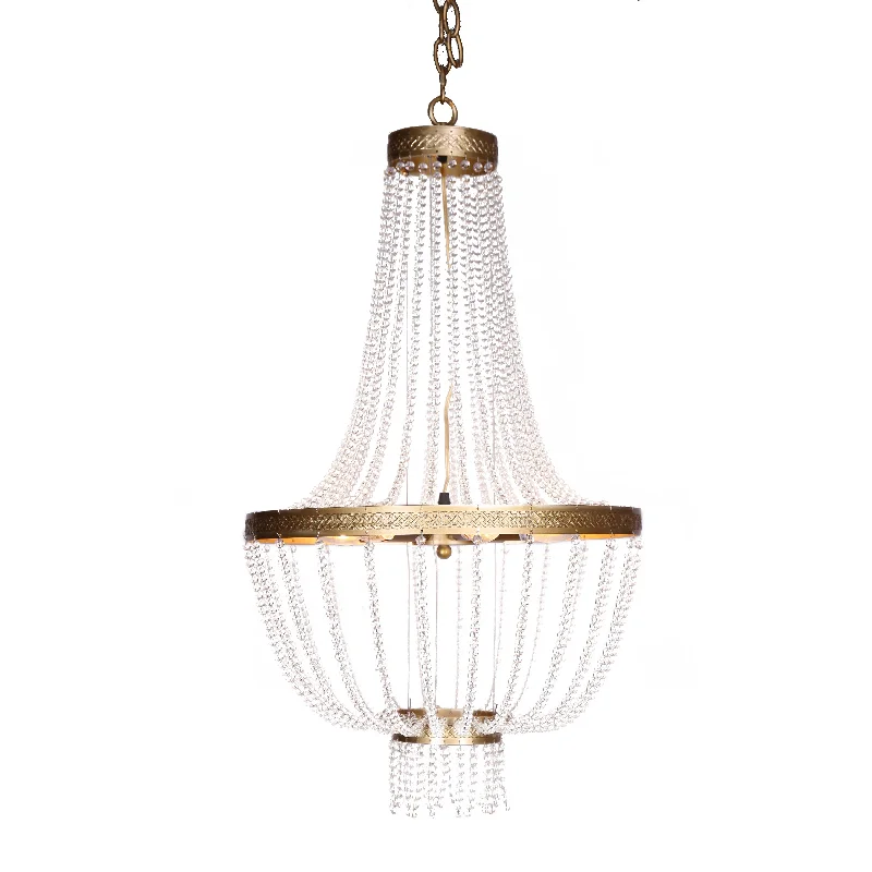 Mid - Century Modern Chandeliers for Vintage AppealCRYSTAL BEAD 6 LIGHTS CHANDELIER, GOLD Mid - Century Modern Chandeliers for Vintage AppealCRYSTAL BEAD 6 LIGHTS CHANDELIER, GOLD