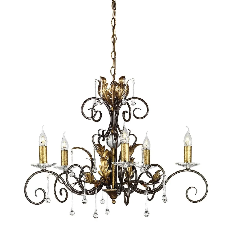 French Country Chandeliers with a Romantic AuraAmarilli 5 Light Gold & Bronze Chandelier Ceiling Light French Country Chandeliers with a Romantic AuraAmarilli 5 Light Gold & Bronze Chandelier Ceiling Light