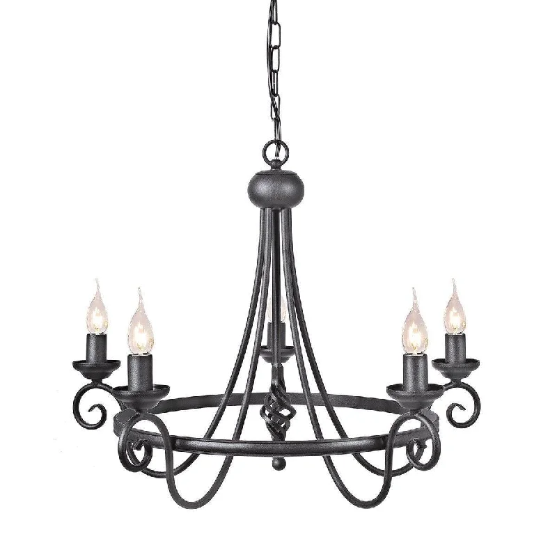 Chandeliers with Candle - Style Bulbs for a Classic AestheticElstead Harlech Black 5 Light Chandelier Chandeliers with Candle - Style Bulbs for a Classic AestheticElstead Harlech Black 5 Light Chandelier