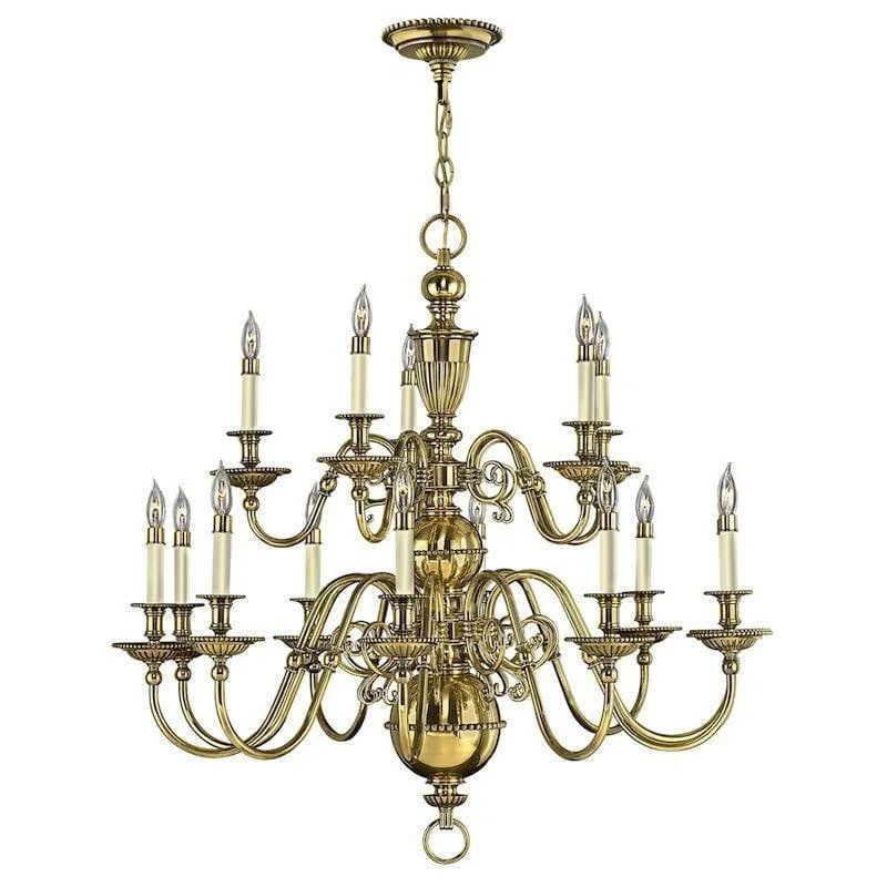 Large Chandeliers for Grand Halls and FoyersHinkley Cambridge Solid Brass 15 Light Chandelier Large Chandeliers for Grand Halls and FoyersHinkley Cambridge Solid Brass 15 Light Chandelier