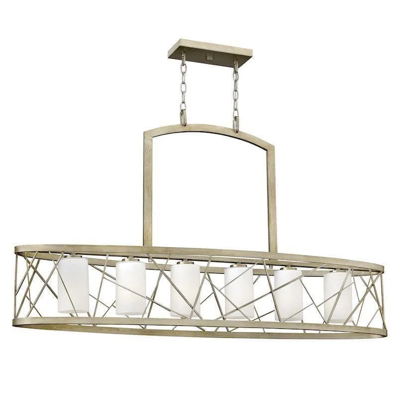 Ceiling - Mounted Chandeliers for Standard CeilingsHinkley Nest 6 Light Silver Leaf Island Chandelier Ceiling - Mounted Chandeliers for Standard CeilingsHinkley Nest 6 Light Silver Leaf Island Chandelier
