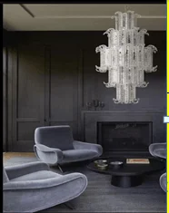 Minimalist Chandeliers for Sleek and Simple InteriorsIcicle Inferno Clear Glass Double Height Chandelier (XQ6002)