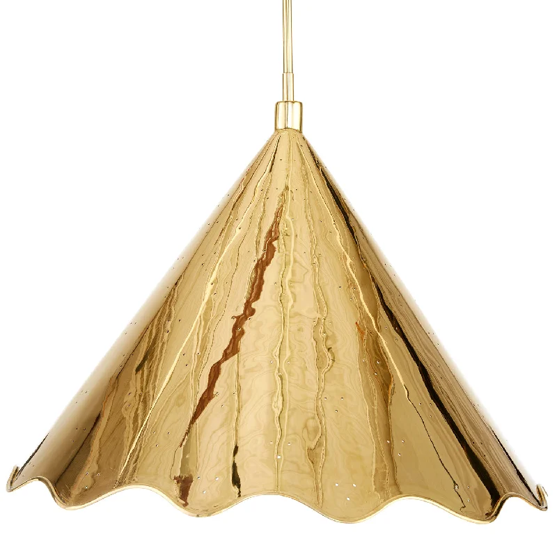 Chandeliers with Frosted Glass for a Softer Light DiffusionLarge Brass Ripple Pendant Chandeliers with Frosted Glass for a Softer Light DiffusionLarge Brass Ripple Pendant