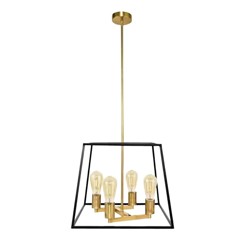 Chandeliers for Living Rooms to Create a Focal PointMETAL 4 LIGHT BOX CHANDELIER, BLACK / GOLD Chandeliers for Living Rooms to Create a Focal PointMETAL 4 LIGHT BOX CHANDELIER, BLACK / GOLD