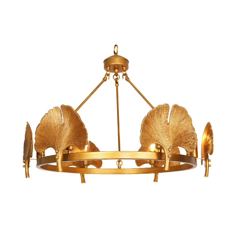 Chandeliers with Sputnik - Style Design for a Futuristic VibeMETAL 6 LIGHT GINKO LEAF CHANDELIER, GOLD Chandeliers with Sputnik - Style Design for a Futuristic VibeMETAL 6 LIGHT GINKO LEAF CHANDELIER, GOLD