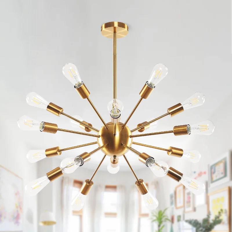 Chandeliers with Clear Crystal for a Sparkling EffectModern Brass 18-light Sputnik Chandelier Light for Dining Room Chandeliers with Clear Crystal for a Sparkling EffectModern Brass 18-light Sputnik Chandelier Light for Dining Room