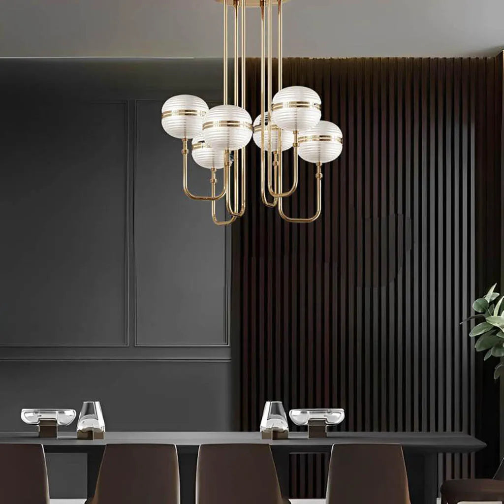 Art Deco Chandeliers for a Retro - Glam LookMystic Aura Golden Finish Luxe Chandelier (0827/6) Art Deco Chandeliers for a Retro - Glam LookMystic Aura Golden Finish Luxe Chandelier (0827/6)