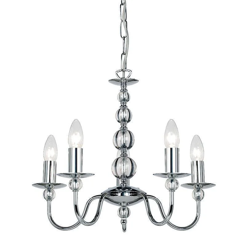 Chandeliers with Metal Frames in Silver FinishEndon Parkstone Chrome Finish 5 Light Chandelier Chandeliers with Metal Frames in Silver FinishEndon Parkstone Chrome Finish 5 Light Chandelier