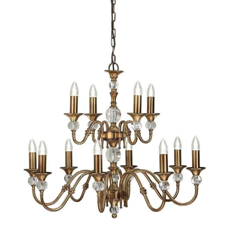 Chandeliers with Clear Crystal for a Sparkling EffectPolina 12 Light Antique Brass Finish Chandelier Chandeliers with Clear Crystal for a Sparkling EffectPolina 12 Light Antique Brass Finish Chandelier