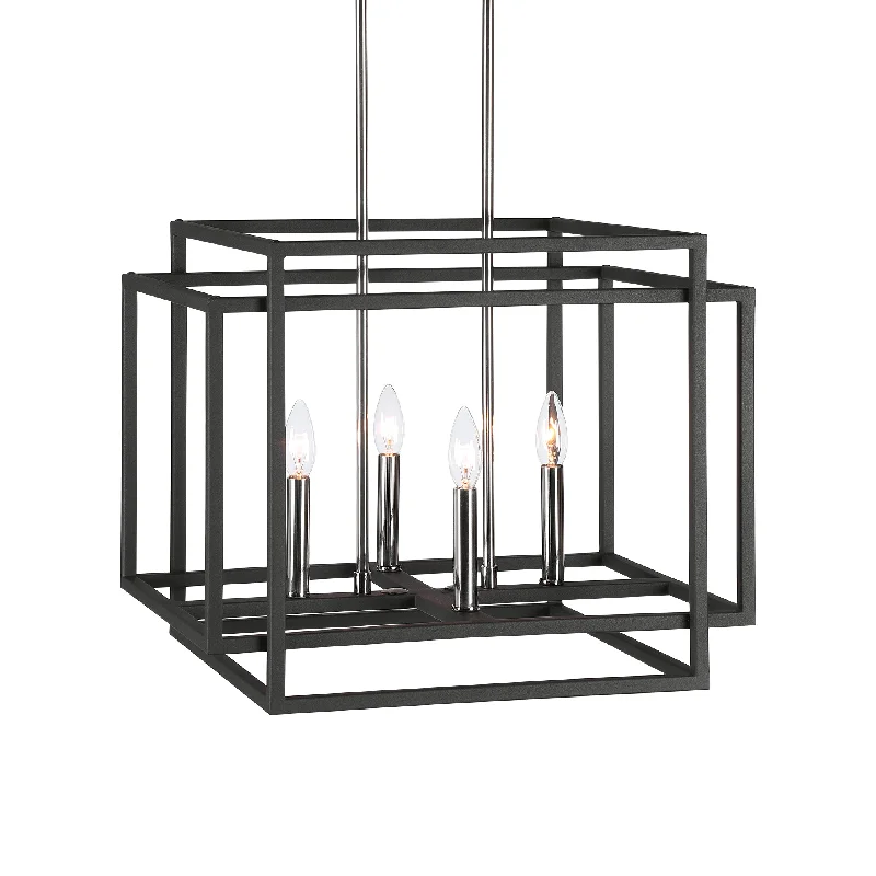 Art Deco Chandeliers for a Retro - Glam LookQuadrangle, 4 Lt Pendant