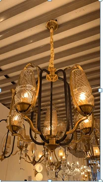 Chandeliers with Candle - Style Bulbs for a Classic AestheticRustic Regency Glass and Metal Chandelier (D89065-5) Chandeliers with Candle - Style Bulbs for a Classic AestheticRustic Regency Glass and Metal Chandelier (D89065-5)