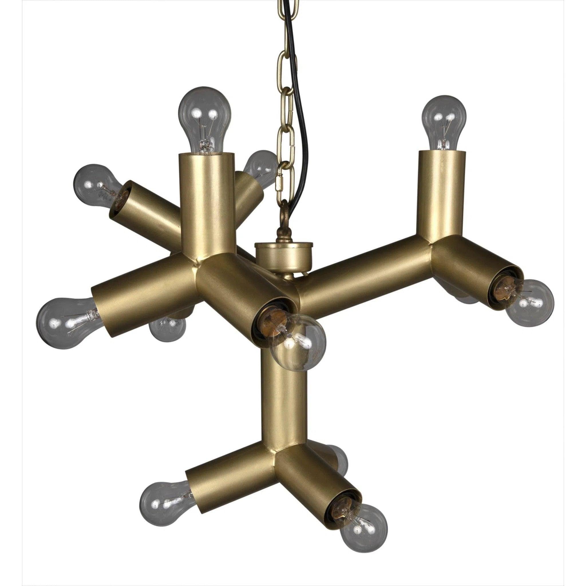 Chandeliers with Sputnik - Style Design for a Futuristic VibeSnow Flake Metal Chandelier With Brass Finish
