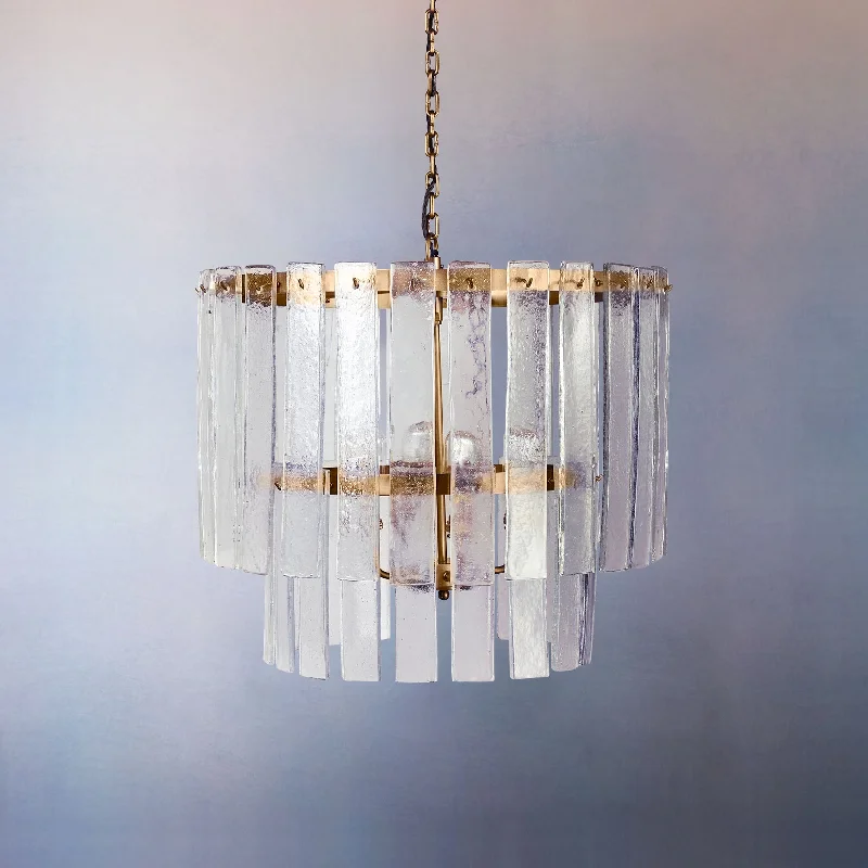 Oversized Chandeliers as a Statement Piece in Living RoomsStarsky chandelier with clear recycled pressed glass strips