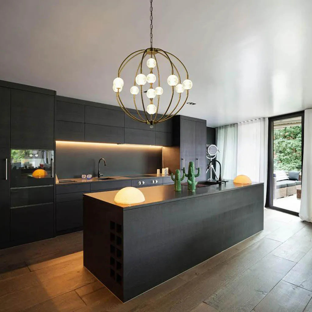Chandeliers with Metal Frames in Copper FinishSwirl Shine Brass Finish Crystal Chandelier (A1911/660)