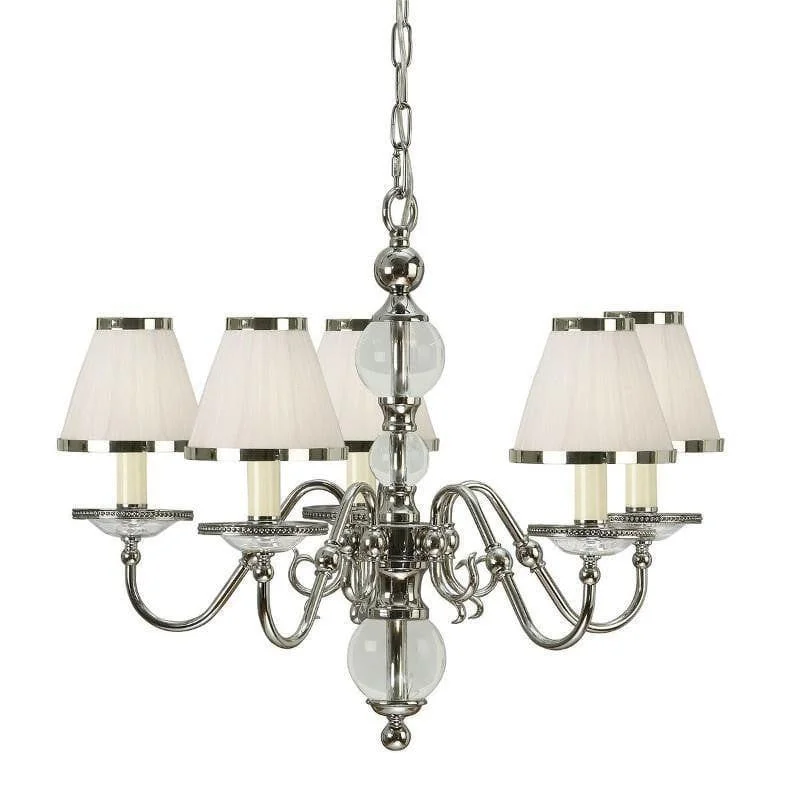 Chandeliers for Dining Rooms to Set the Mood for MealsTilburg Polished Nickel 5 Light Chandelier With White Shades Chandeliers for Dining Rooms to Set the Mood for MealsTilburg Polished Nickel 5 Light Chandelier With White Shades