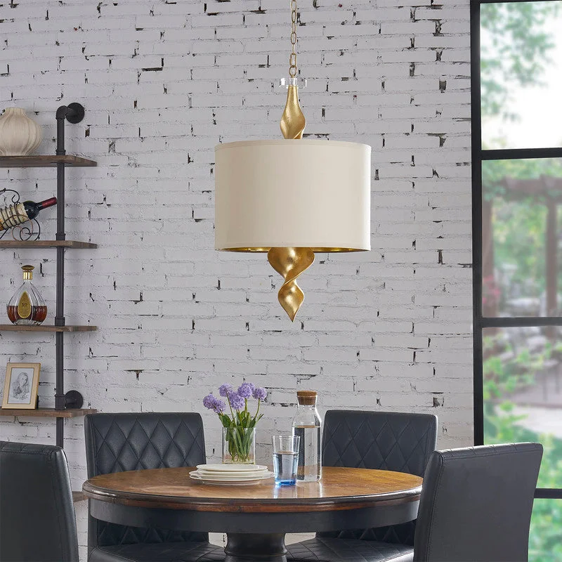 Small Chandeliers for Compact RoomsTwister Shade 31" H Gold Foil Finish Pendant Lamp Small Chandeliers for Compact RoomsTwister Shade 31" H Gold Foil Finish Pendant Lamp