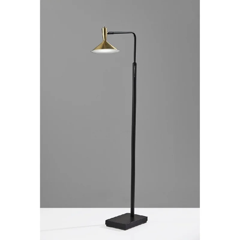 Smart Floor Lamp with Voice Control and Bluetooth ConnectivityAdesso Black & Antique Brass Lucas LED Floor Lamp Smart Floor Lamp with Voice Control and Bluetooth ConnectivityAdesso Black & Antique Brass Lucas LED Floor Lamp