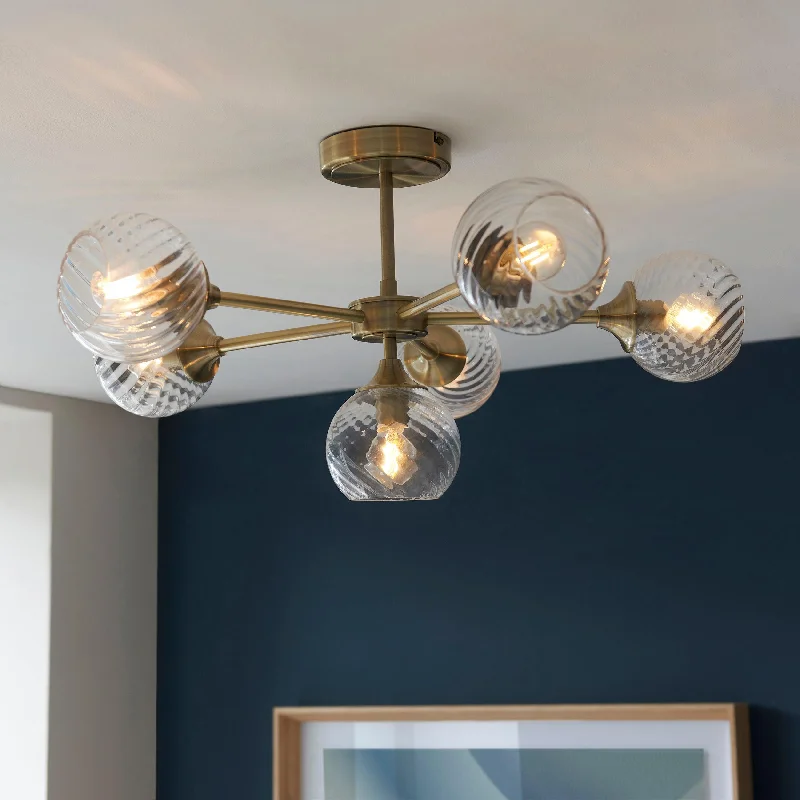 Fabric Floor Lamp with a Linen Shade for a Relaxed AestheticAllegra 6 Light Brass Semi Flush - Glass Shades Fabric Floor Lamp with a Linen Shade for a Relaxed AestheticAllegra 6 Light Brass Semi Flush - Glass Shades