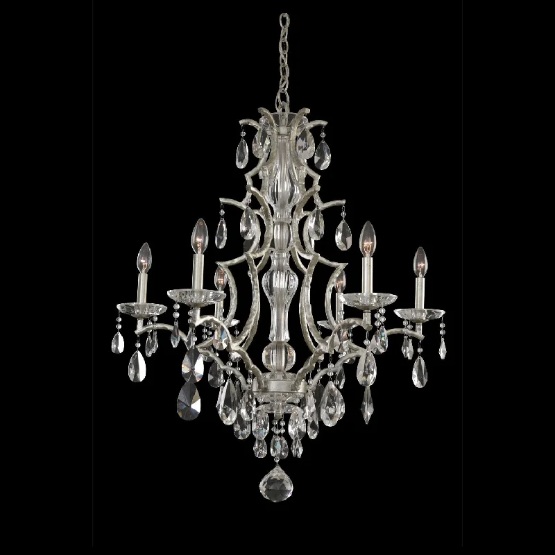 Chandeliers with Metal Frames in Silver FinishChandeliers with Metal Frames in Silver FinishAllegri Shorecrest 090072-040-FR001 Chandelier Light - Sliver Dollar