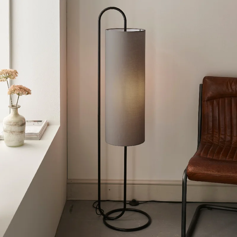 Smart Floor Lamp with Voice Control and Bluetooth ConnectivityAmos Baluster Floor Lamp Matt Black & Grey Smart Floor Lamp with Voice Control and Bluetooth ConnectivityAmos Baluster Floor Lamp Matt Black & Grey
