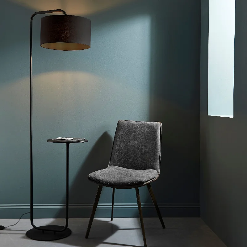 Metal Floor Lamp with a Matte Black Finish for a Sleek LookAmos Hybrid Floor Lamp with Table Satin Black Metal Floor Lamp with a Matte Black Finish for a Sleek LookAmos Hybrid Floor Lamp with Table Satin Black