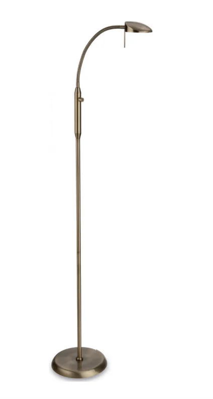 Glass Floor Lamp with Frosted Shades for Soft Diffused LightAntique Brass Adjustable Reading Lamp with Dimmer - ID 6893 Glass Floor Lamp with Frosted Shades for Soft Diffused LightAntique Brass Adjustable Reading Lamp with Dimmer - ID 6893