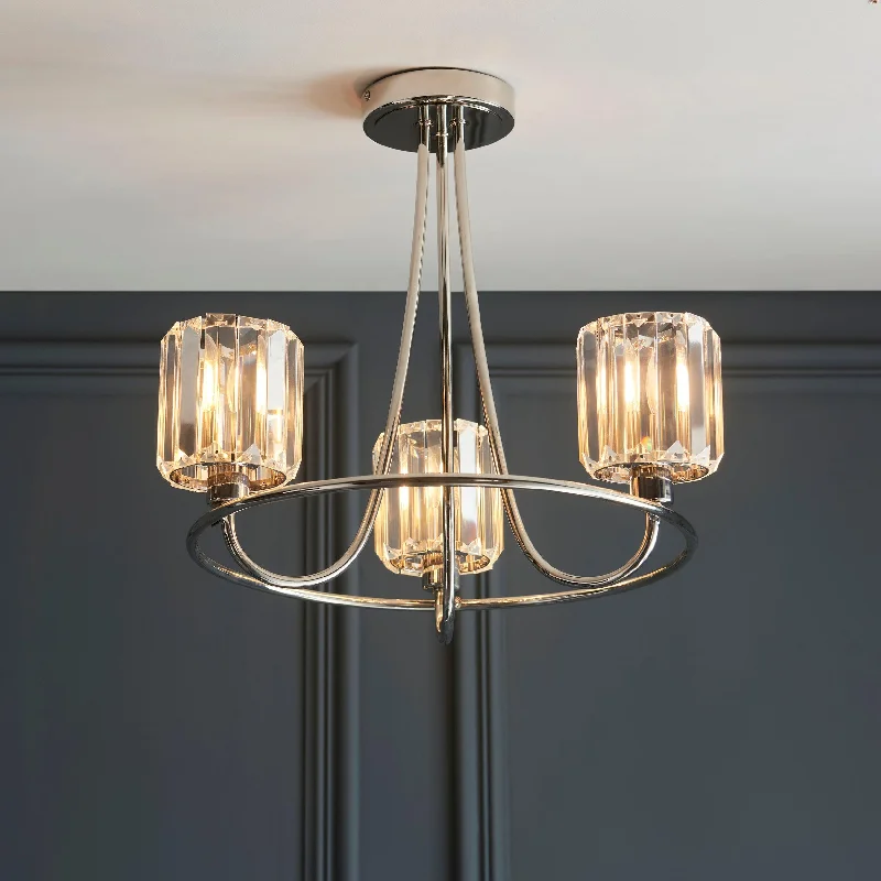 Fabric Floor Lamp with a Linen Shade for a Relaxed AestheticBerenice 3 Light Nickel Semi flush - Clear Cut Glass Shades Fabric Floor Lamp with a Linen Shade for a Relaxed AestheticBerenice 3 Light Nickel Semi flush - Clear Cut Glass Shades