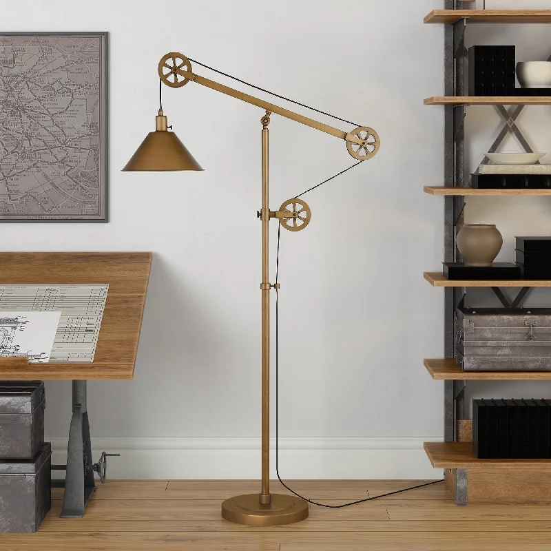 USB Charging Port Floor Lamp for Convenient Device ChargingCarbon Loft Tirith Industrial Farmhouse Floor Lamp with Pulley System USB Charging Port Floor Lamp for Convenient Device ChargingCarbon Loft Tirith Industrial Farmhouse Floor Lamp with Pulley System