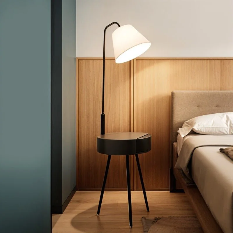 Rustic Farmhouse Style Floor Lamp for Cozy BedroomsDerina Floor Lamp with Side Table Rustic Farmhouse Style Floor Lamp for Cozy BedroomsDerina Floor Lamp with Side Table