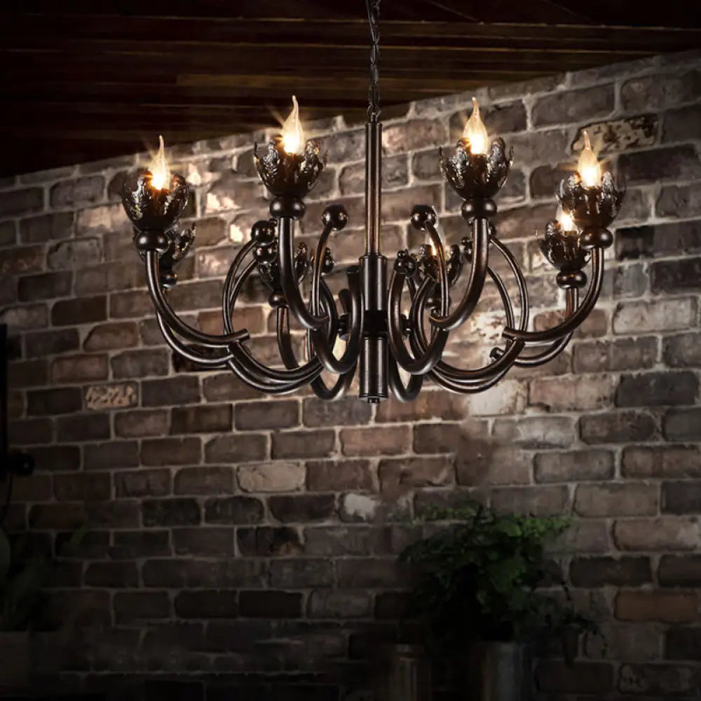Victorian - Inspired Chandeliers with Ornate DetailsVictorian - Inspired Chandeliers with Ornate DetailsAdjustable Rustic Metallic 8-Light Chandelier: Industrial Pendant Lamp