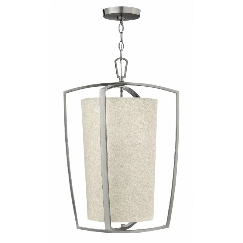 Chandeliers with Metal Frames in Bronze FinishChandeliers with Metal Frames in Bronze FinishHinkley Blakely 3-Light Chandelier in Brushed Nickel